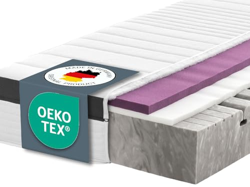 Ravensberger Matratzen Struktura-MED Gel Komfortschaummatratze – 7-Zonen – 180 x 200 cm – Härtegrad H2 – mit Gel-Auflage – waschbarer Tencel-Bezug – Oeko-TEX® Zertifiziert – produziert in Deutschland