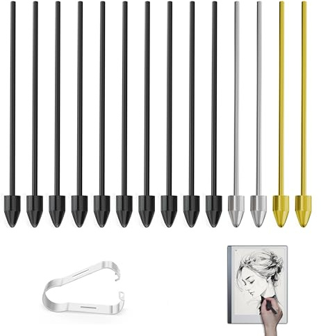 14 Pcs Replacement Stylus Nibs for Samsung Galaxy Tab S9/S9FE+/S9 Ultra, S8/S8+/S8 Ultra, S7/S7+/S7 FE, S6/S6 Lite, Note 20/S21/S22/S23/S24/S25 Ultra S Pen (4 PCS Titanium Nibs/Tips+10 PCS Set)