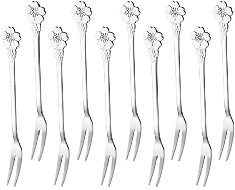 Forchette da Frutta 10 Pezzi in Acciaio Inox Argento