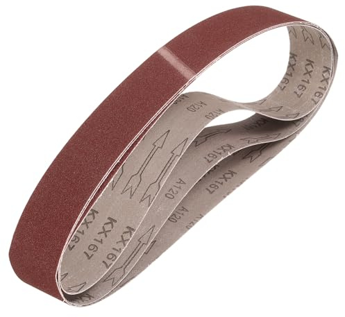 QUARKZMAN 50mm x 686mm Nastri Abrasivi, 3Pz 120 Grana Carta Vetrata per Levigatrice Ossido di Allumina Per Lavorazione Legno, Lucidatura Metalli, Affilatura Coltelli