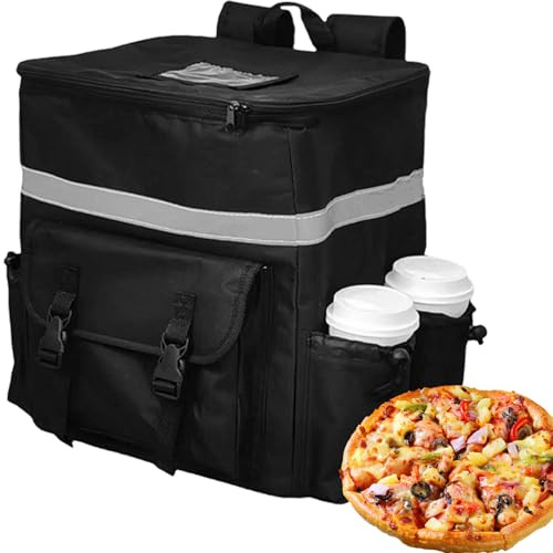 Sac à dos pour la livraison de nourriture - Sac isotherme avec sac | alimentaire chaud - 38 x 38 x 32 cm - Sacs à emporter pour aliments froids et chauds, pizza, restaurant, etc