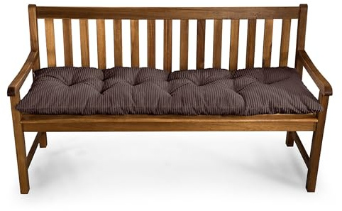Gutekissen® Bankauflage - Sitzkissen Outdoor & Indoor - Bankpolster - Made in EU, LSL - Braun 180x50