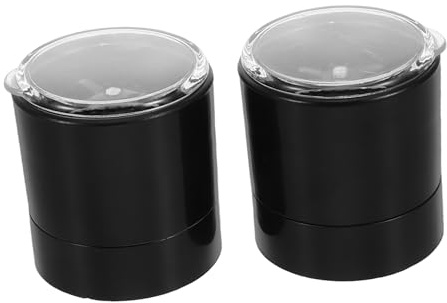 2 Stück Edelstahl Mühlenkappen Schwarz für Salz und Pfeffermühlen | Deckel für Salzmühlen, Salz und Pfeffermühlenaufsatz, Passend für Gewürzmühle
