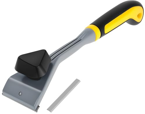 Kraft-Schaber Hartmetall 29cm, 63mm Wechselklinge, ergonomischer Anti-Rutsch-Griff Universalschaber für Holz Metall Beton Glas entfernt Farbe Lack Klebstoff Rost inkl Ersatzklinge ABS-Gehäuse