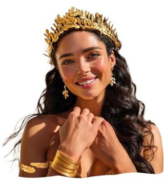Ushiny Griechische Göttin Schmuck Aphrodite Kostüm Haarschmuck für Damen | Goldener Haarschmuck passend für Kostüme im Stil der griechischen Göttin Aphrodite festliche Anlässe