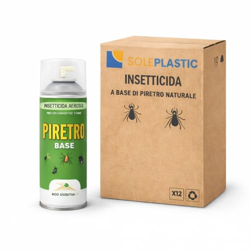 1 Bombola Insetticida Antizanzare 250 ml a Base di Piretro - Protezione contro Zanzare, Mosche, Insetti Striscianti e Utilizzabile come Anti Formiche - per Casa e Ambienti Professionali