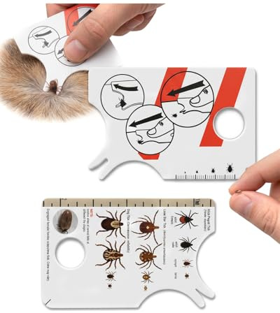 YIPFEN Extractor de Garrapatas Set de 2 Unidades con Lupa para Precisión | Para Mascotas (Perros, Gatos) y Personas (Niños) | Retirada Rápida, Segura y sin Apretar