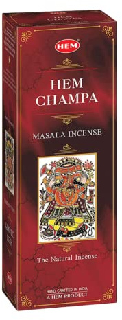 Hem Champa Masala Räucherstäbchen - 6er Pack (insgesamt 120 Stäbchen) | Natürliche Aromatherapie für Meditation, Entspannung, Luftreinigung & spirituelles Ambiente