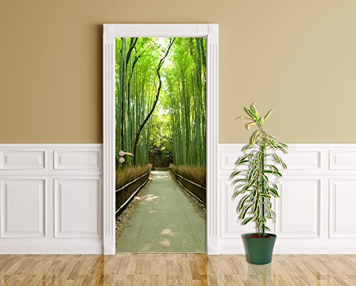 Bilderdepot24 Türtapete Bambuswald - Japan 90 x 200 cm - einteilig Türaufkleber Türfolie Türposter - Asien Bambus Pflanze Natur Landschaft