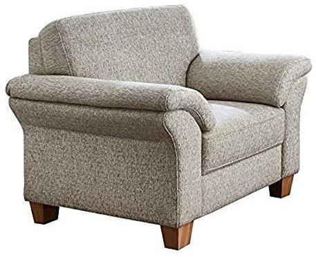 CAVADORE Sessel Byrum / Großer 1-Sitzer im Landhausstil mit Federkern / Passend zur edlen Sofagarnitur Byrum / 101 x 87 x 88 / Natur (Weiss-Beige)