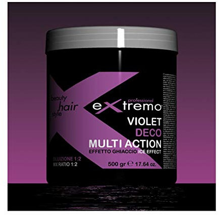 Decolorante viola per capelli EXTREMO MULTI ACTION effetto ghiaccio 500gr EX115