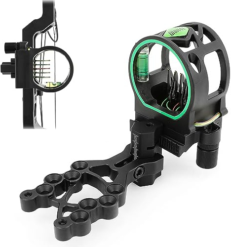 SHARROW Tir à l'arc Viseur d'arc à Poulies 5 Broches Micro Ajuster 5 Pin Bow Sight Visières pour Arc Composé Alliage d'aluminium Visée d'arc pour Pratique du Tir à la Cible