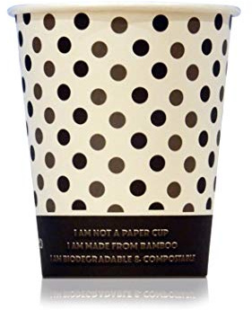 The Eco-Friendly Bamboo-Cup Pack: 100-12oz (340ml) Biodegradable & Compostable Bamboo Paper Coffee Cups with Free Wooden Biodegradable Stirrers