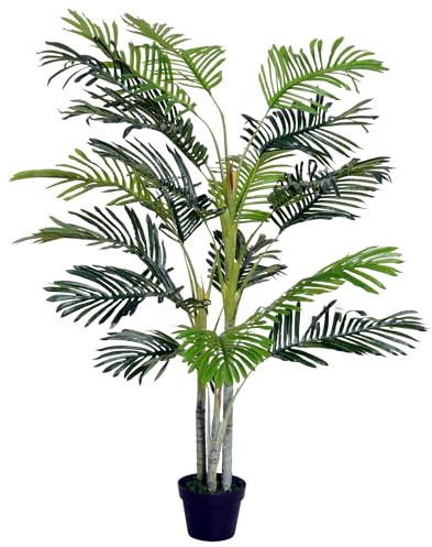 Outsunny Artificial Tree, 150cm Tropical Palm Tree, Fake Plants in Pots, Faux Green Plant for Indoor Home Office Living Room Decoration