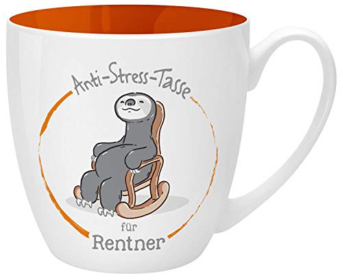 GRUSS & CO Anti-Stress-Tasse Motiv Rentner | Tasse mit Spruch, 45 cl, New Bone China | Geschenk lustig | 46263, 1 Stück (1er Pack)