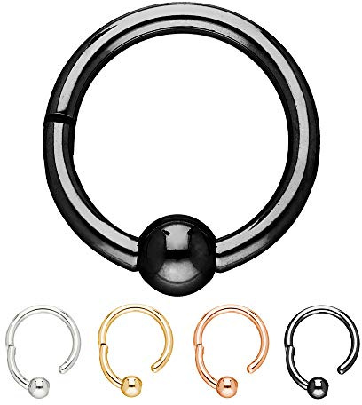 Treuheld® Segmentring-Clicker Piercing mit Kugel | 4 Farben - 5 Größen