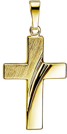 JEVELION Anhänger-Kreuz Goldkreuz für Damen, Herren und Kinder mit Strahldesign- Kettenanhänger Strahleffekt