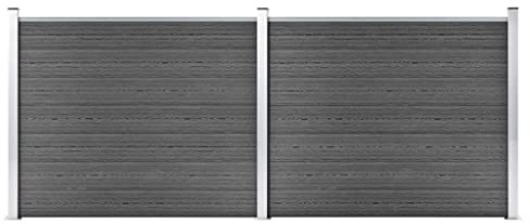 vidaXL Zaunelement Set WPC 353x146 cm Schwarz