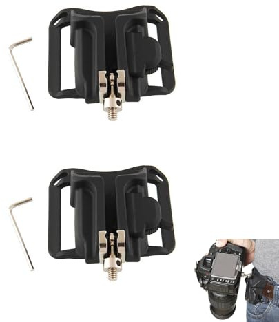 CTForest 2 Pièces Clip Fixation Caméra Ceinture, Support Ceinture pour Appareil Photo, Utilisé pour Fixer l'Appareil Photo Reflex pour éviter d'Endommager l'Appareil Photo(Noir)