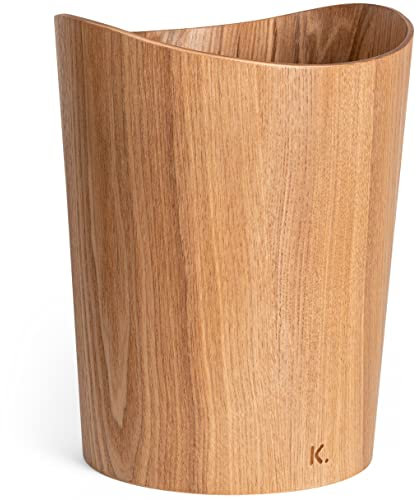 Kazai. Cestino Gettacarte in vero Legno Börje | Cestino per la carta in legno | Per ufficio, camera dei bambini, camera da letto e altro | 9 litri | Frassino