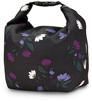 SONARIN Große Schnullertasche für Baby mit Schnalle,Tragbar Wasserdichter Schnullerbox Schnullerhalter Lunchpaket Aufbewahrungstasche für Schnuller Snacks Babyflaschen(Lila Blumen)