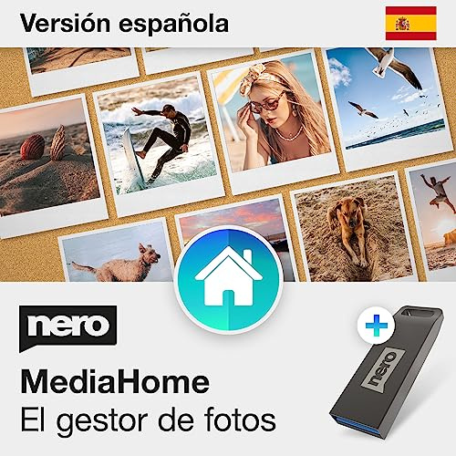 Nero MediaHome Media Manager sur USB | Organiser Photos, Musique et Vidéos avec IA | Créer Diaporamas et Lire Médias | Licence à vie | 1 PC | Windows 11 / 10 / 8 / 7