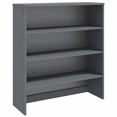 Tidyard Highboard-Aufsatz Schrank Anrichte Sideboard Kommode Schrankaufsatz Aufsatzschrank 90 x 30 x 100 cm (L x B x H) Massives Kiefernholz, MDF Dunkelgrau