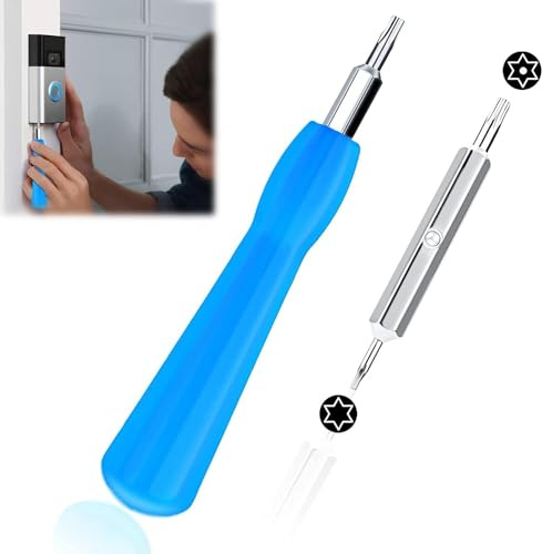 Tournevis de sonnette de porte, tournevis de rechange à double extrémité en alliage de qualité industrielle, embout de tournevis Torx T6 T15 compatible avec sonnette vidéo 1, 2, 3, 3 Plus, changement