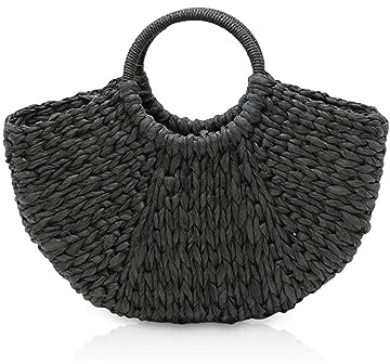 NICOLE & DORIS Straw Bags for Women Large Straw Handbags Summer Beach Bag Multicolour Beach Bag Top Handle Bag Rattan Straw Bag Ladies Woven Bag
