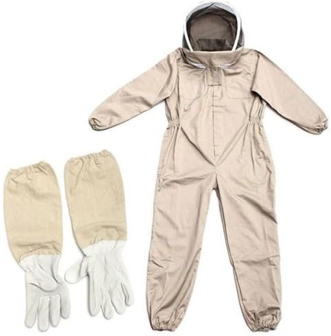 Pomurom Tuta da Apicoltore, Abbigliamento Apicoltura Professionale con Cappello Velo e Guanti, Traspirante Tuta Protettiva per Apicoltura Completa per Corpo T-uta, Postura per Apicoltori, T-uta da Ape