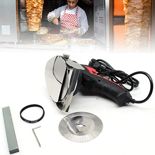 Couteau gyroscopique trancheuse à Kebab électrique, Coupe-Viande Shawarma Commercial en Acier Inoxydable, Type gyroscopique trancheuse à Kebab Couteau Gyros à Viande en tranches, épaisseur réglable