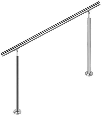 LILIIN Edelstahl Handlauf Geländer Treppengeländer 160 cm ohne Querstreben Montagematerial Wandhandlauf Wandhalterung für Treppen, Innen und Außen, Balkon, Brüstung, Silber