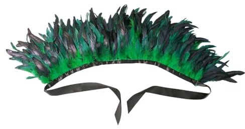 DolceTiger Damen Federschal Vintage Feder Umhänge Schulterumhang Cape Gothic Kragen Federboa Kostüm Vogel Pfau Kostüm Damen Karneval Kostüm Samba Kostüm für Karneval Halloween Maskerade