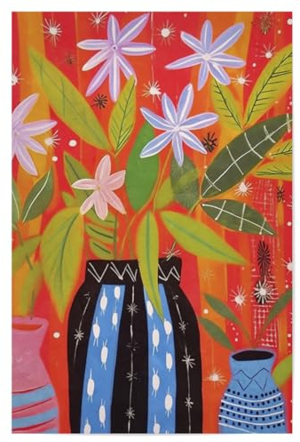 artboxONE Poster 30x20 cm Natur Kahlo Vase Blau hochwertiger Design Kunstdruck - Bild Frida Kahlo abstrakt blau