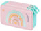 Baagl 3 Fach Federmäppchen für Mädchen, Schulmäppchen für Schreibwaren, Schulsachen Federtasche, Mädchen Federmappe, Mäppchen für Schule (Regenbogen Rosa)