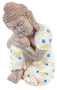 TOPPERFUN Buddha Statue Garten Deko Zen Buddha Figur Aus Hochwertigem Harz Für Innen Und Außendekoration Für Fischbecken Garten Schlafzimmer Und Wohnzimmer Stilvolles Buddhistisches