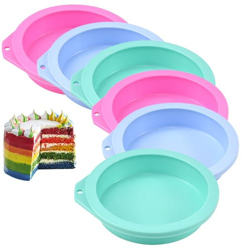 GIRAFEDA 6 stampi in silicone per uova, accessori per friggitrice ad aria, per uova fritte, panini per hamburger, muffin, pancake, 3 colori