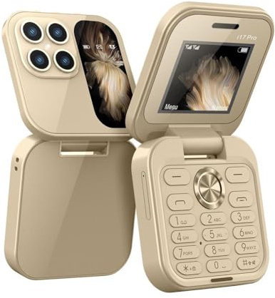 Mini Flip Mobile Phone, 2024 New Foldable Cell Phone with FM Radio Magic Voice Blacklist Speed Dial Vibration, 2 SIM Card Small Display Cell Phone Gift for Father's Day Mother's Day