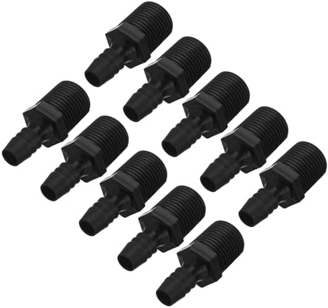 PATIKIL 10 pièces Connecteur mâle 3/8 Barb x 1/2 NPT Raccord de Tuyau | en plastique, Raccord de tuyau industriel à barbe pour Raccord de tuyau, pour eau air carburant