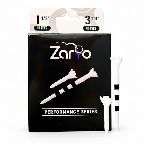 Zario Golf-Tees 8,9 cm mit Golf-Tees, 3,8 cm Kombi, Kunststoff-Golf-Tees – nahezu unzerbrechlich – 50 Stück (schwarz)