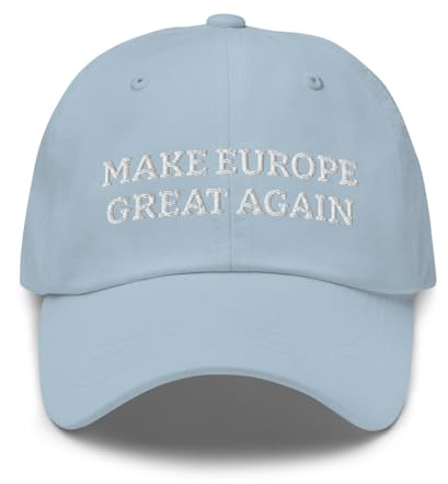 nesell, Casquette réglable Make Europe Great Again en Coton Chino de Haute qualité (FR/ES, Alpha/Lettres, M, Standard, Bleu Clair)