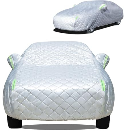 Bâche Voiture Anti-grêle Housse De Voiture Contre La Grêle pour Renaul t Clio 3 Clio 3 RS, Housse De Protection Exterieur Respirante Coupe-Vent, Anti-poussière, Anti-Pluie, Anti-Neige(Silver)