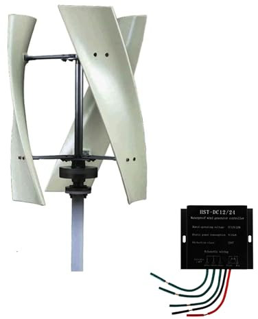 HYZHANHONG 220v, Aerogenerador de Eje Vertical de 3 Palas, 8500 W, bajo Nivel de Ruido, Arranque a Baja Velocidad, 12 V-220 V, con Controlador híbrido (Blanco)