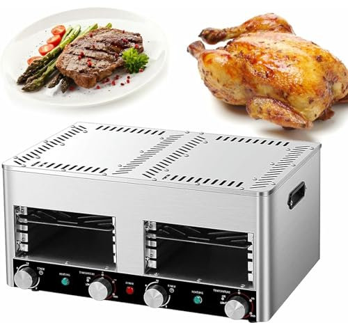 Asador Eléctrico Carnes Con Guante, Horno Carnes 3400 W, Horno Eléctrico Comercial 4/8 Capas, Ahumador Automático Carnes, Asador De Interior 1450 °F, Para Carne De Res, Pollo, Mariscos