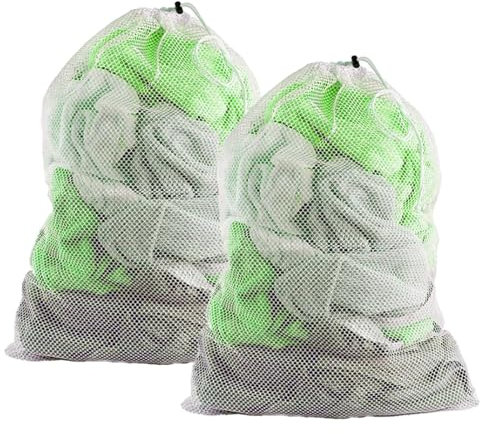 2PCS Sacchetti Lavatrice Biancheria Sacche Riutilizzabili per Lavatrice e Biancheria, Sacco Sporca con Couliss, Borse di Lavaggio Bianche (70x90cm)