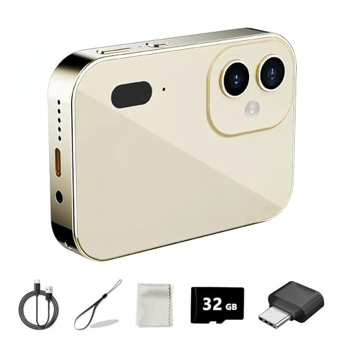 BEBESIRI Fotocamera digitale D6 con messa a fuoco automatica e registrazione video 4K, fotocamera UHD compatta portatile da 64 MP, zoom digitale 16X, anti-shake, include scheda da 32 GB, per