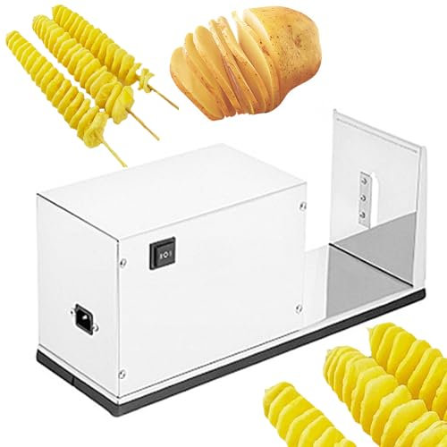 ZHJOPP Taglierina elettrica Spirale per Patate,affettatrice Automatica Commerciale per Patate Tornado,Macchina Torre Allungata per Patate in Acciaio Inossidabile per Frutta, Patate