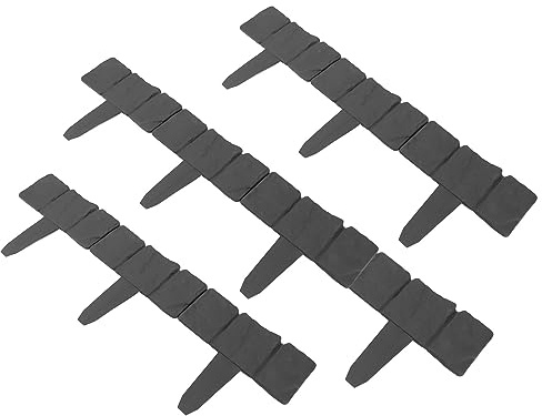 Generic Bordure de Pelouse de Jardin Effet Pierre Imitation, Bordure de Jardin Facile à Installer pour Parterres de Fleurs, de Paysage Aspect Pierre 10 Pièces pour Extérieurs