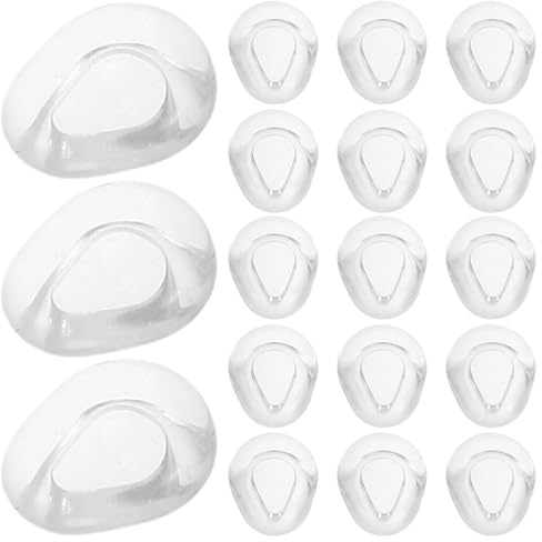 TOBBOMEY 50pcs Soft Silicone Nose Pads for Eyeglasses Slip Replacement Eyeglass Nose Pieces Plug in Bridge Pads for Glasses