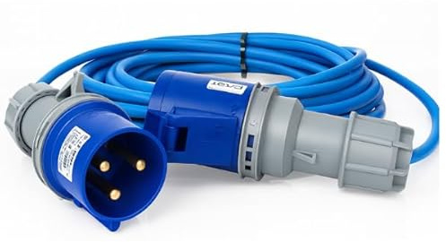 32A 3 Pin Single Phase Industrial Extension Lead Various Lengths 240V Blue IP44 IEC 60309 2P+E Arctic Grade 4.0mm² Heavy Duty Cable PAT Tested (20 Metre)